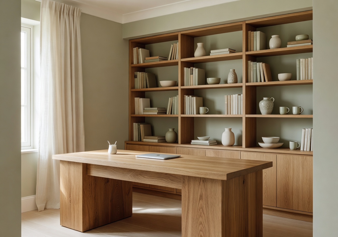 AI home office design for a calm workspace generated by DecorAI